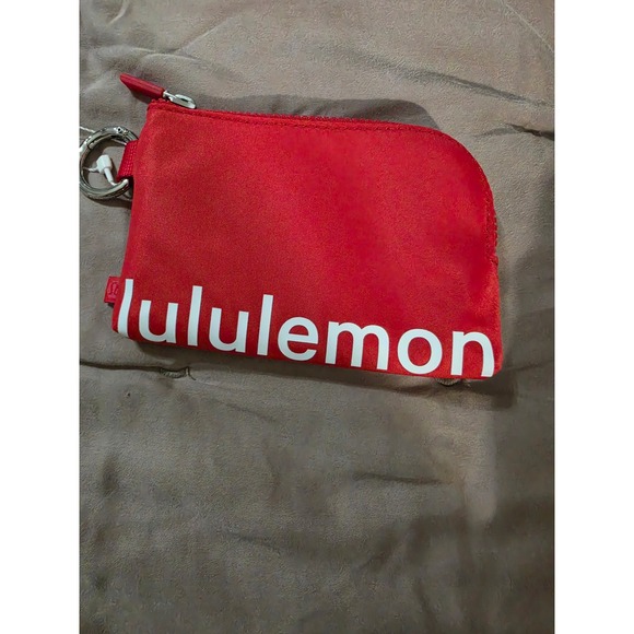Lululemon Accessories - Lululemon Clippable Card Pouch Dark Red White Logo LW9FDAS NWT